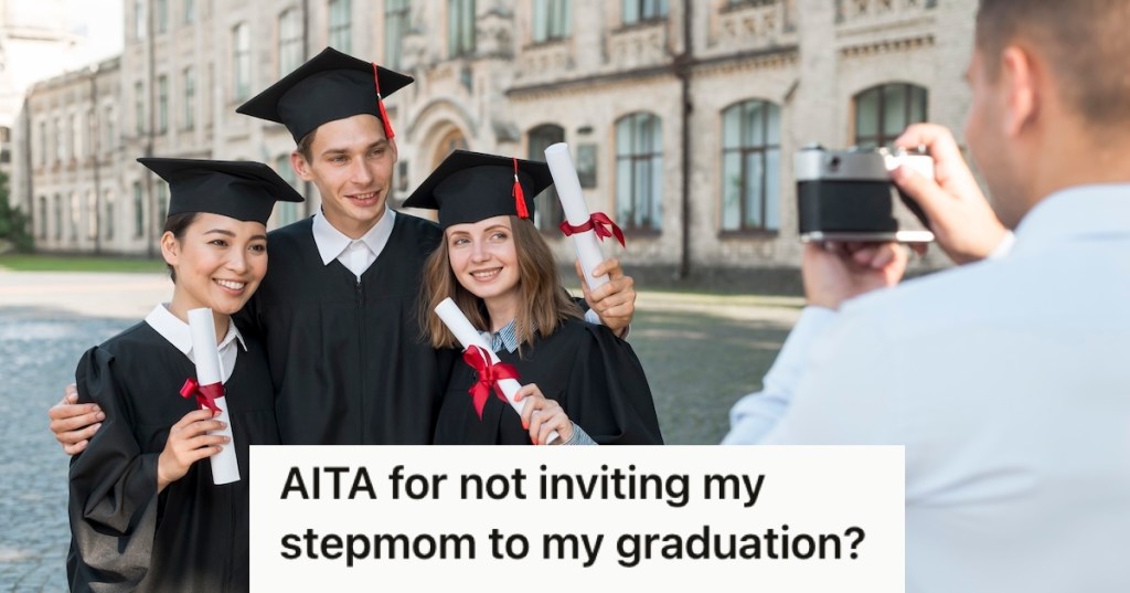 Person taking a picture of students who graduated