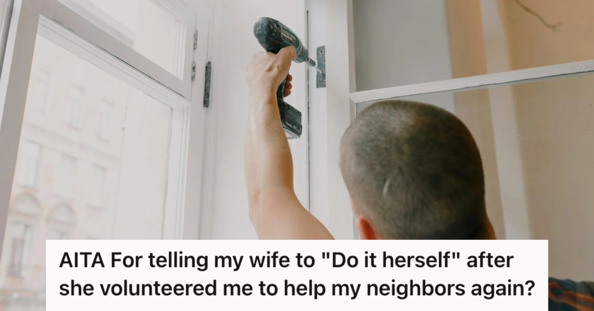 Man installing a window in the room with a hand drill