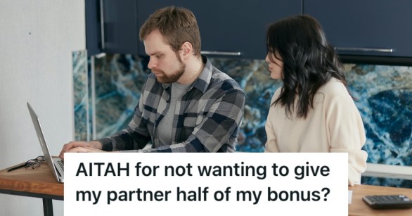 Man and woman tracking and calculating their bills on the computer