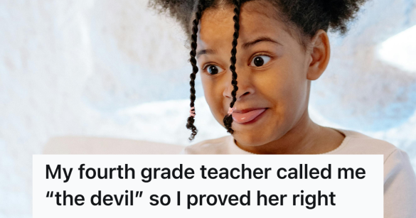 fourt grade girl sticking her tongue out misbehaving