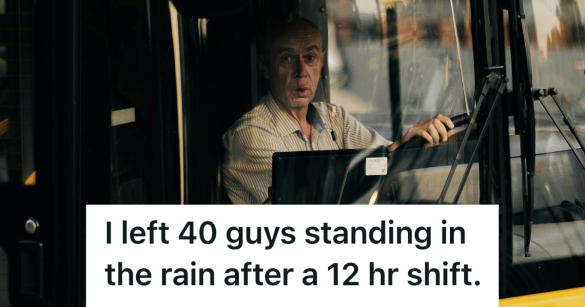 bus driver looking through bus windows