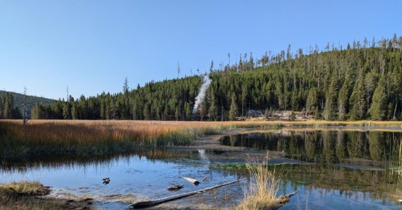 Steam rising from Yellowstone