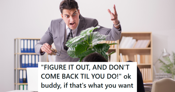 Irate boss yelling at employee