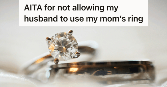 big diamond ring against a blank background