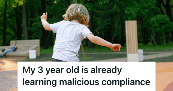 child jumping around outside