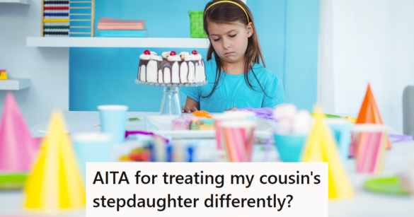 Sad child at birthday party