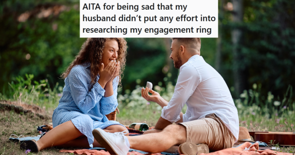 Man proposing to girlfriend