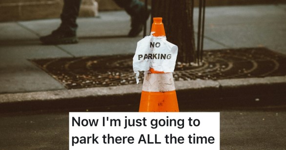 no parking orange cone