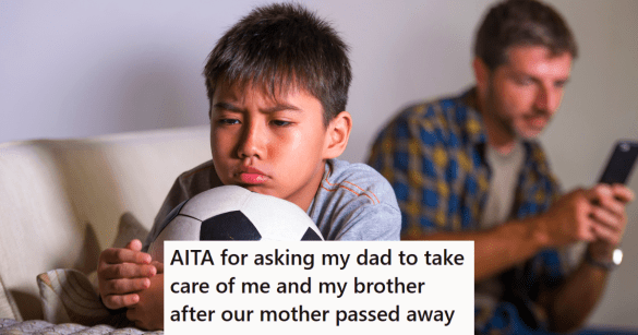 Sad Boy With Father Ignoring Him