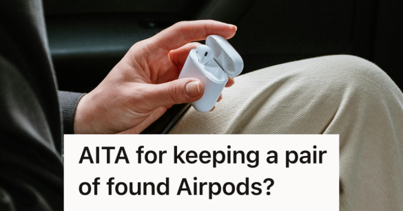 person holding a pair of airpods