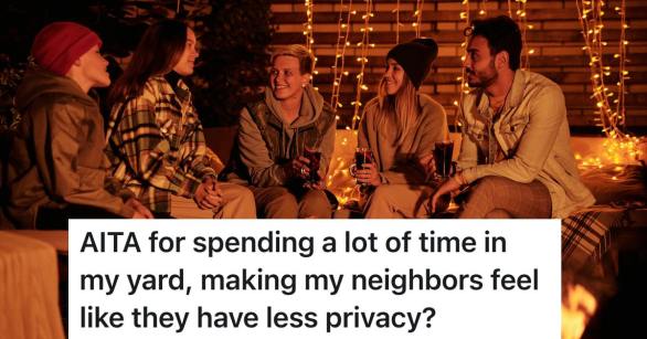 people hanging out in their backyard