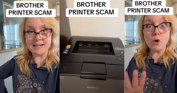 woman talking about printer ink