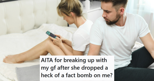 Woman texting behind man's back.