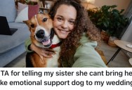 Bride’s Sister Wants To Bring Her Emotional Support Dog To Her Wedding, But The Bride Is Allergic To Dogs