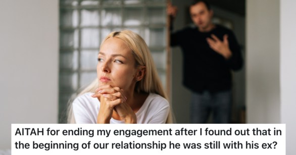 woman with boyfriend in background