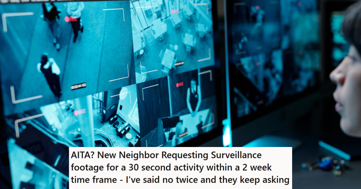 Woman watching security footage