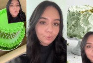 Walmart Bakery Customer Wasn’t Impressed With The Gaudy Cake She Got For A Baby Shower. – ‘It’s like leprechaun green.’