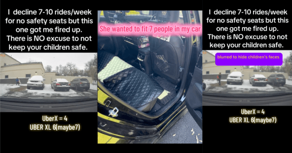 photos of an uber driver and a mother