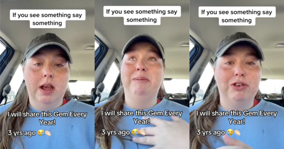 woman getting emotional in her car