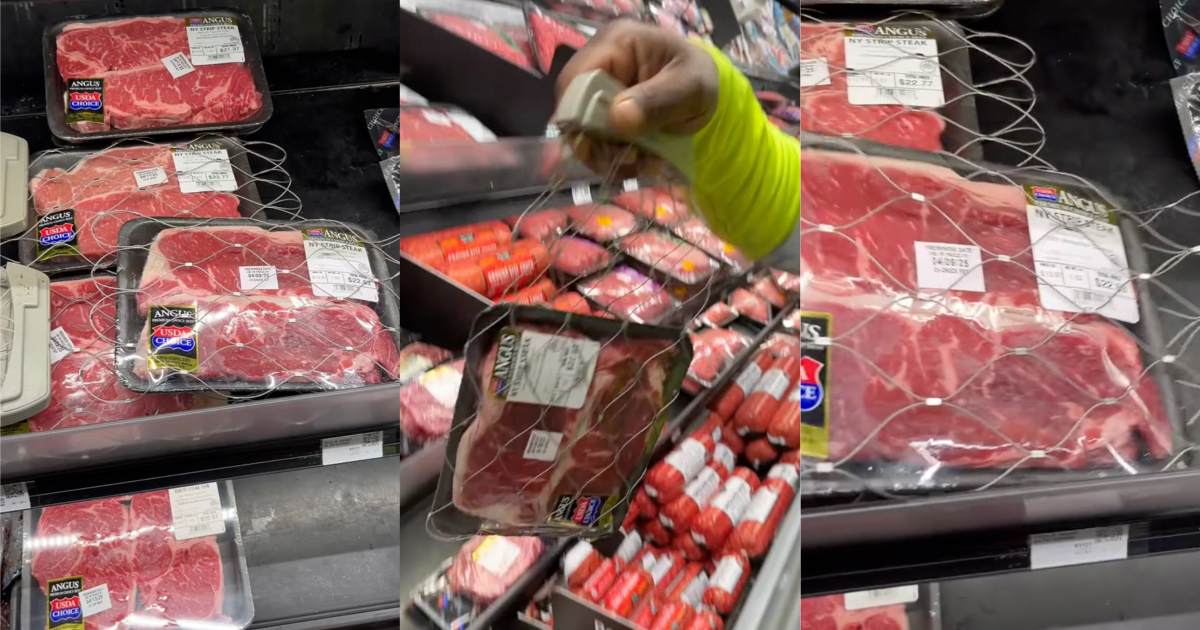 meat locked up in a store