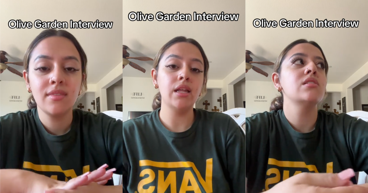 woman talking about olive garden