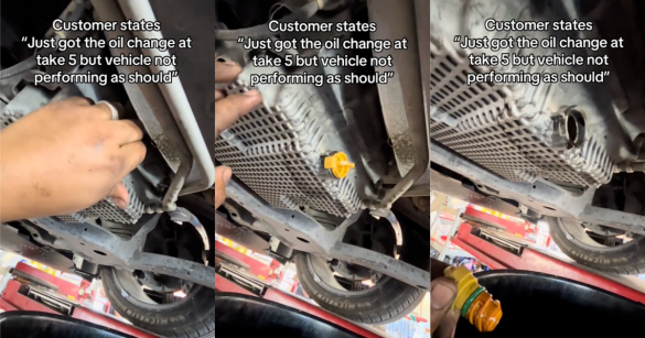 photos of an oil change