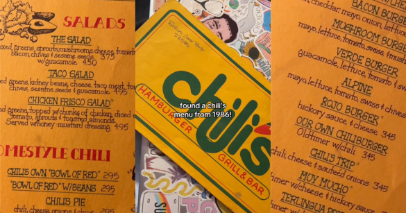 old chili's menu from 1986