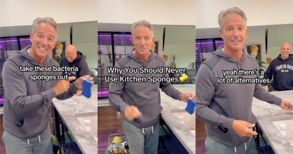 man talking about sponges