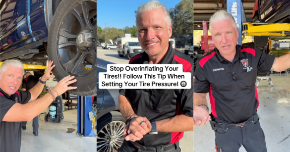 three photos of a mechanic