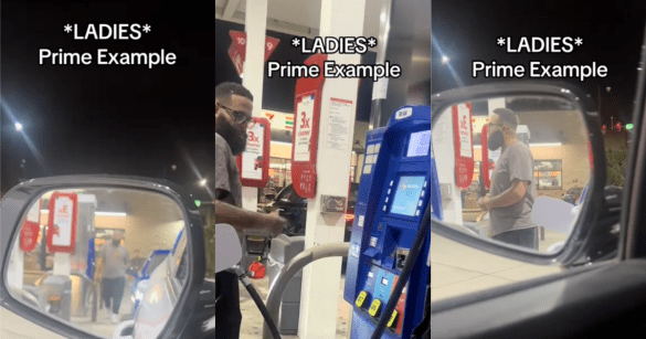 man at a gas station