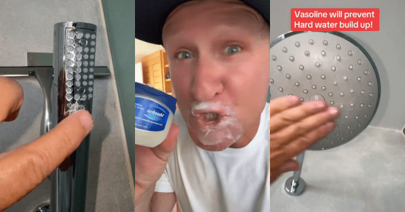 A man putting vaseline on plumbing fixtures