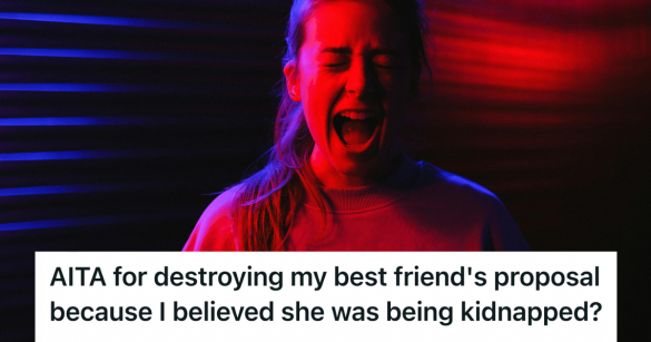 woman screaming in front of colored lights