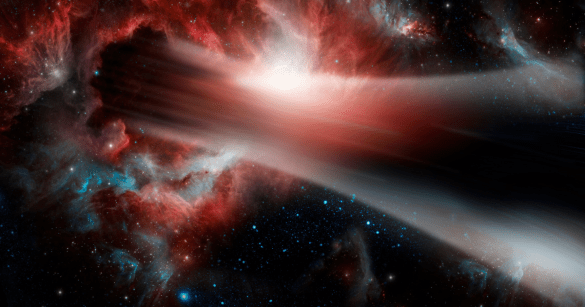 Depiction of a wormhole in space