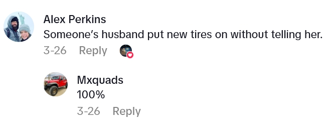 2025 05 13 18 31 54 A Vehicle Was Brought In For Being Too Noisy, But Then They Told Her That Her Husband Had Switched Her Tires