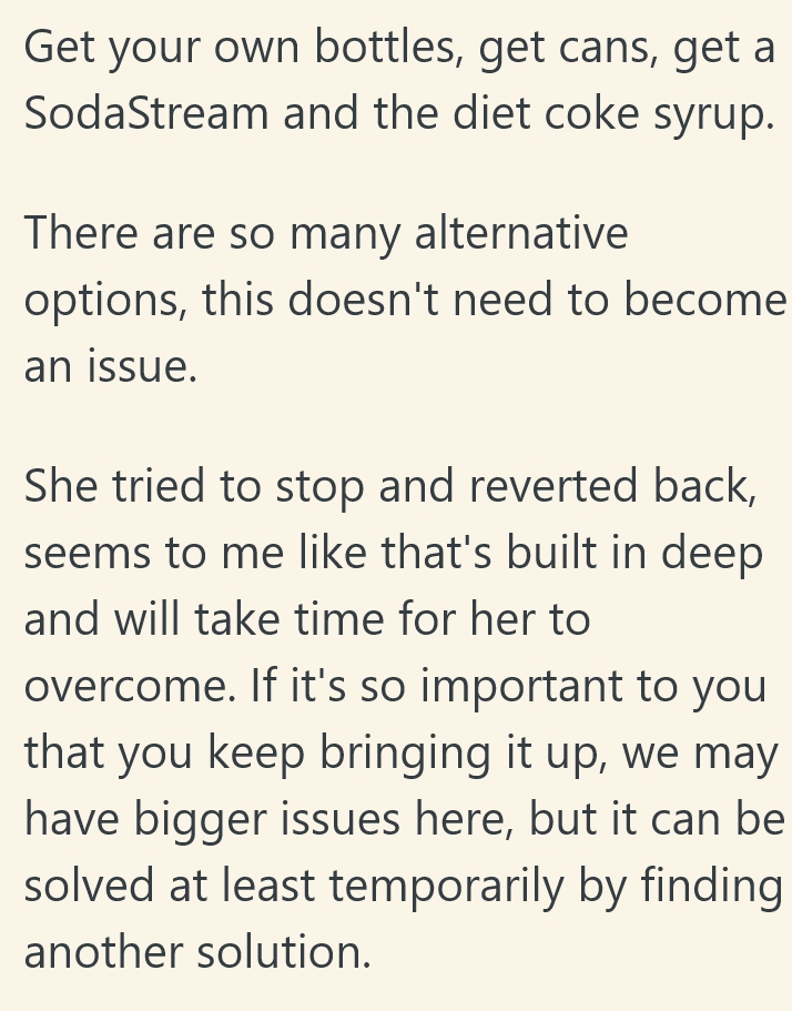 2025 05 19 20 50 32 Couple Has An Ongoing Argument About Her Weird Diet Coke Storage Habit, But Of Course Thats Not Really What Its About