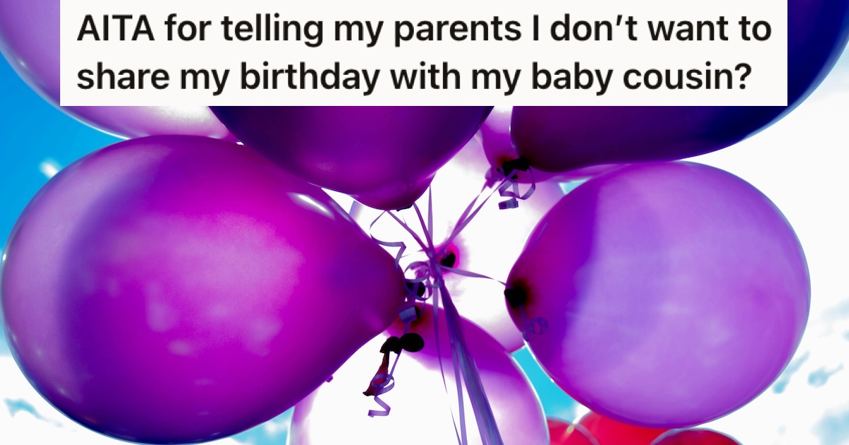 A bunch of purple balloons