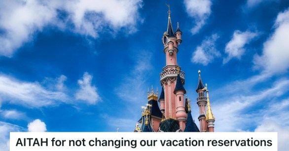The Disney Castle Against A Cloudy Blue Sky
