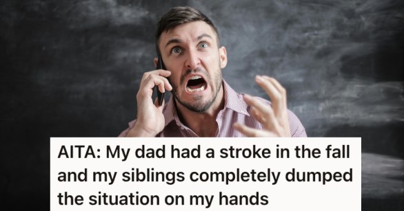 A stressed man on the phone