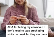 Woman Enjoys Crocheting During Her Lunch Break, But Her Coworker Thought She Was Being Rude And Reported Her To Their Manager