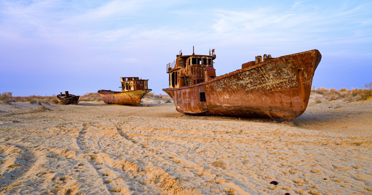 Abandoned ships from Aral Sea