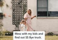 Truck Mom Refused To Stop Blocking The Sidewalk At School Pickup, So Another Parent Called The Cops