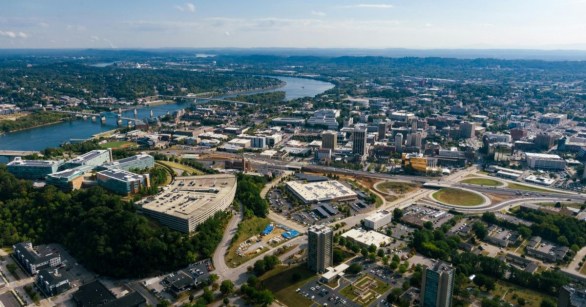 A bird's eye view of Chattanooga, Tennessee