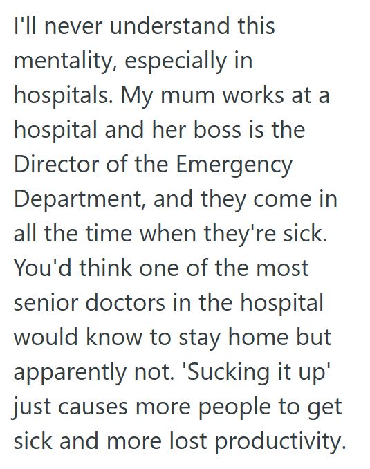 Comment 4 58 Nurses Manager Said She Would Be Written Up If She Called In Sick, So She Went To Work And Threw Up Everywhere
