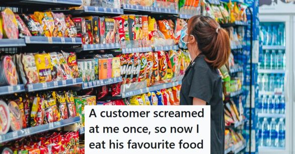 Woman shopping at convenience store