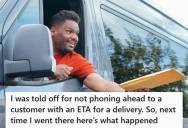 Delivery Driver Shows Up Without Calling Ahead, So The Rude Customer Unlocks Every Door, Only To Watch Them Walk Right Past To The Neighbor’s Building Instead