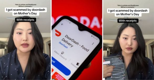 Woman talking about a DoorDash issue