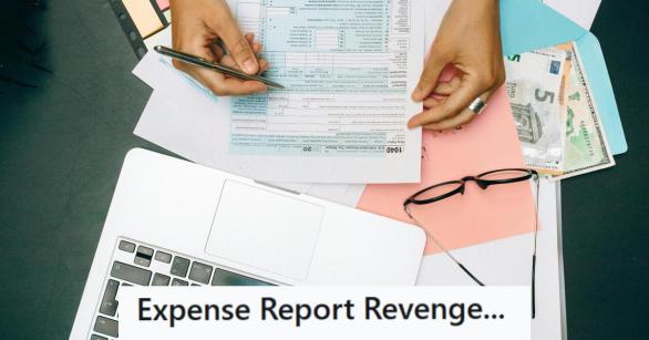 Person figuring their expense report on the table