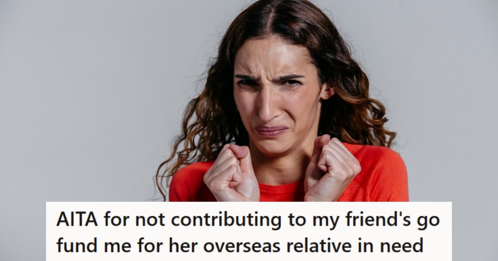 Frustrated woman who is unsure whether to donate or not