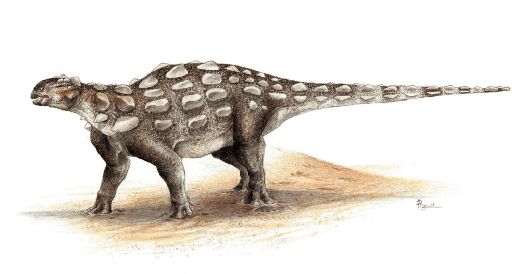 A rendering of a three-toed dinosaur