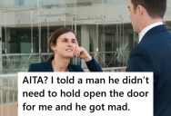 Her Coworker Held The Door Open For Her While It Was Raining, But When She Told Him He Didn’t Have To Wait For Her, He Was Offended